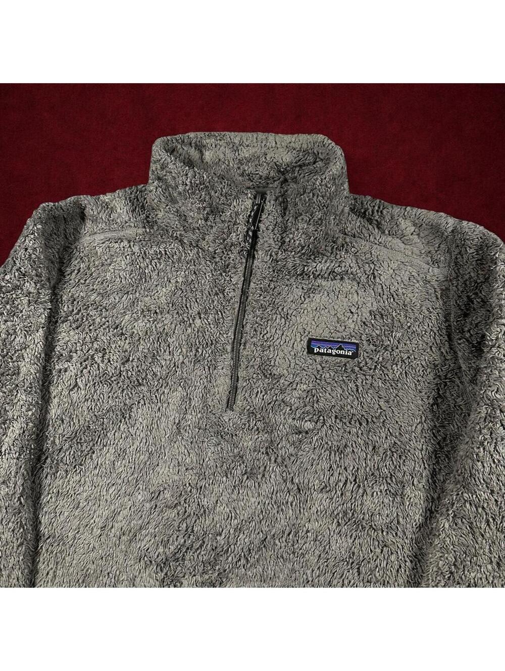 Patagonia Men's Large Gray Sherpa Fleece Quarter Zip Pullover